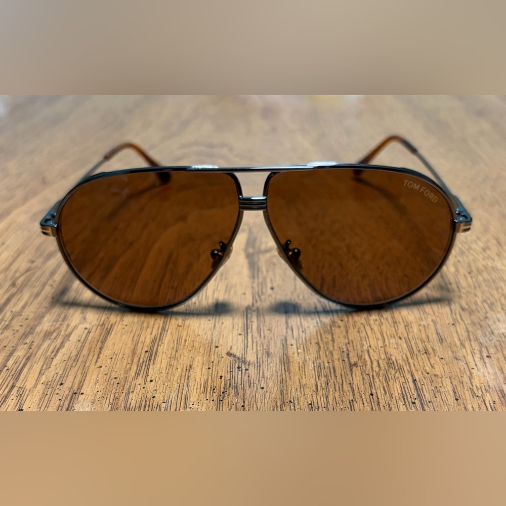 Tom Ford Jet Ruthenium/Brown Sunglasses with Case